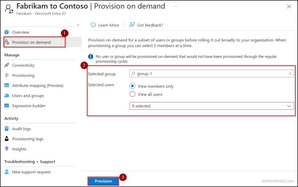 Provision Groups on Demand in Cross-Tenant Sync