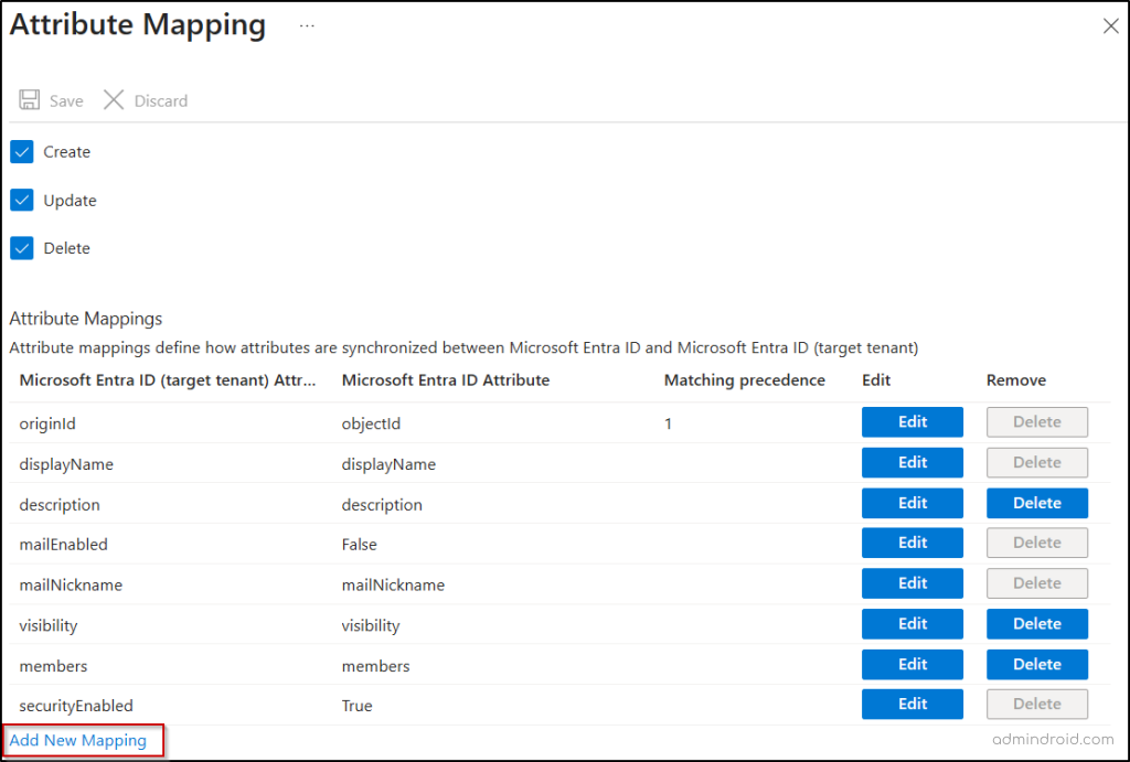 Cross-Tenant Group Sync Attribute Mapping