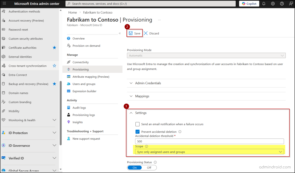 Define Group Scope Settings for Cross-Tenant Group Synchronization