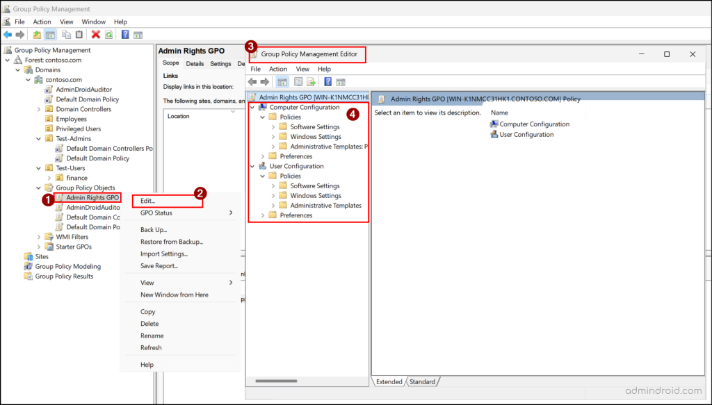 Edit Group Policy Settings in Active Directory