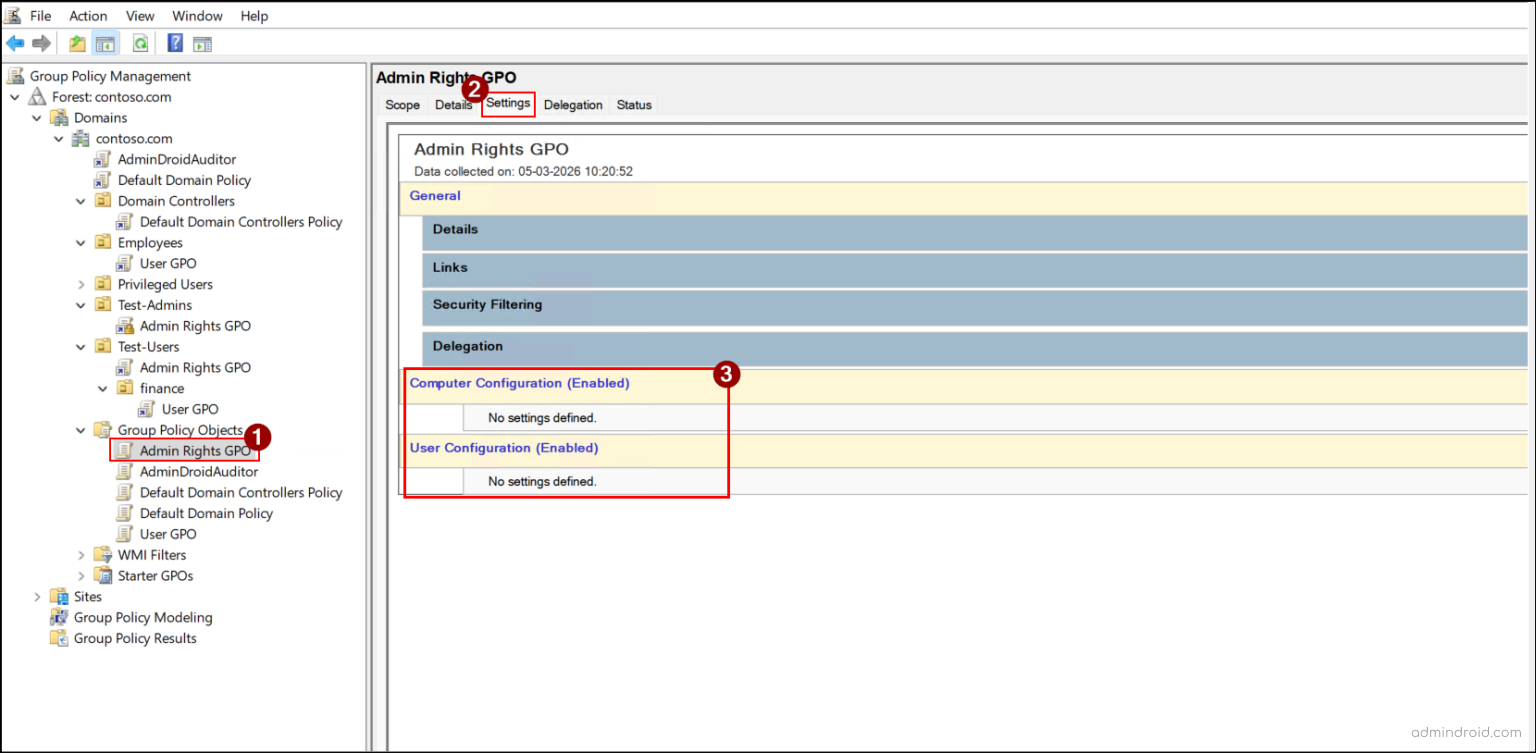 Group Policy Management in Active Directory