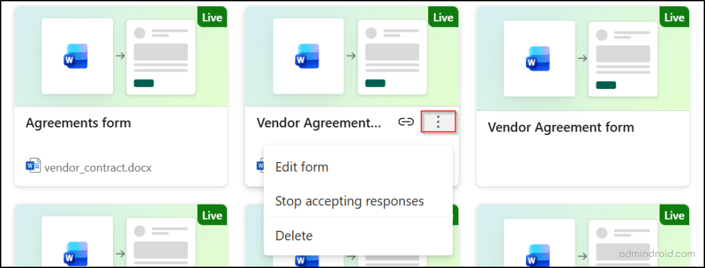 Edit Structured Document Template Form SharePoint Online