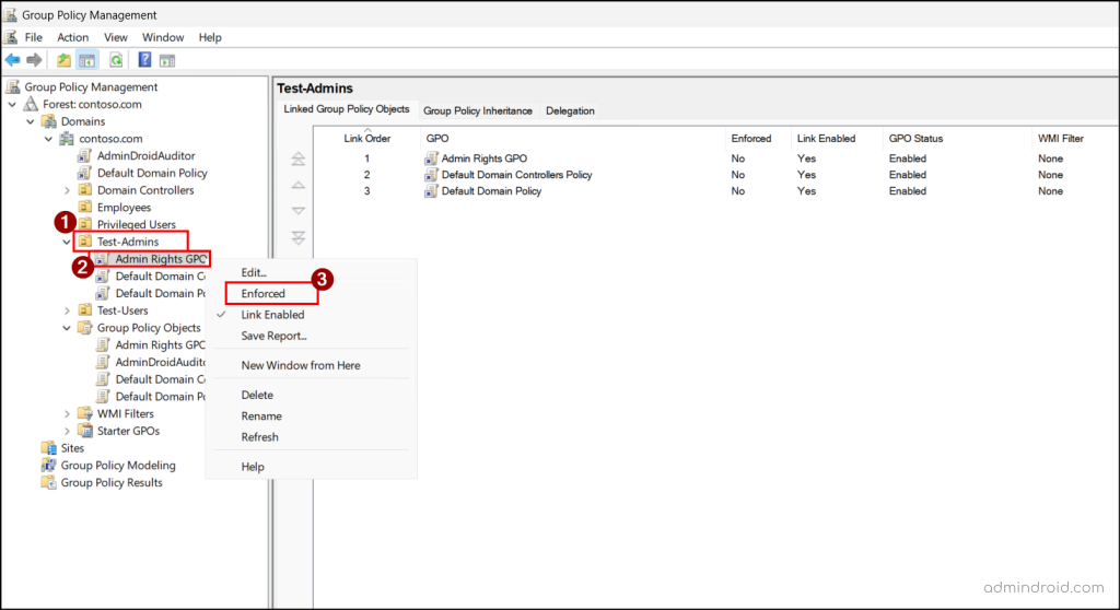 Enforce GPO in Active Directory
