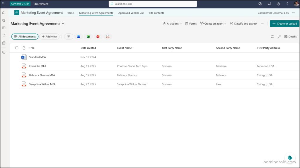 Structured Document Generation Responses SharePoint Document Library