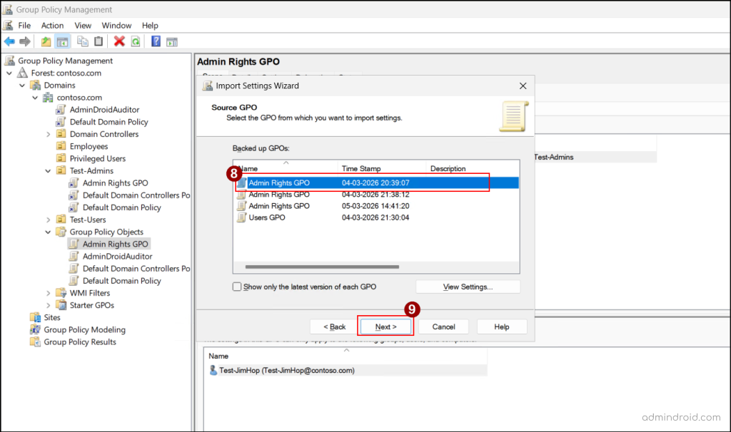 Import Active Directory GPO Settings