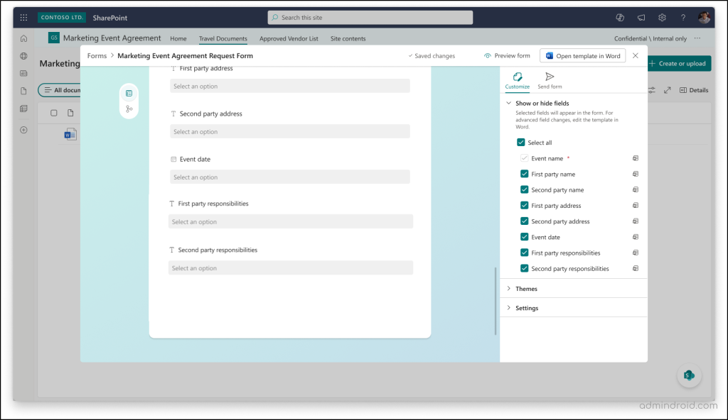 Manage Published Forms in SharePoint Online Structured Document Generation