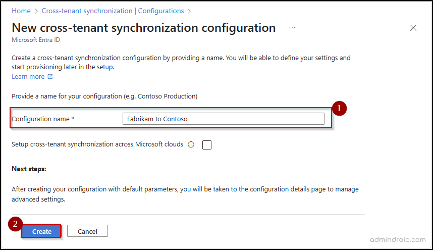 Cross-Tenant Synchronization Configuration in Microsoft Entra