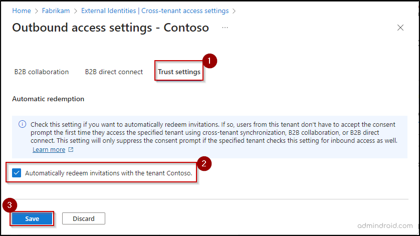 Configure Trust Settings in Cross-Tenant Group Sync