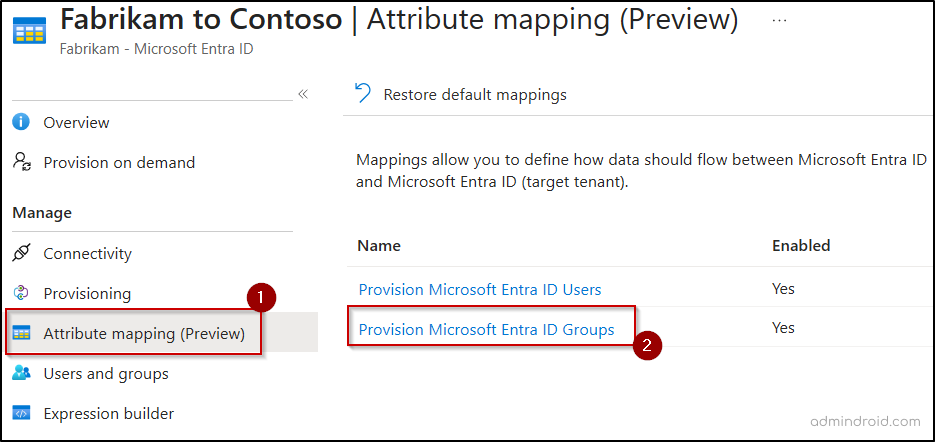 Attribute Mapping for Cross-Tenant Group Provision