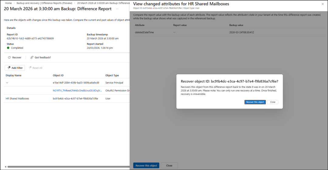 Restore Objects with Microsoft Entra Backup and Recovery