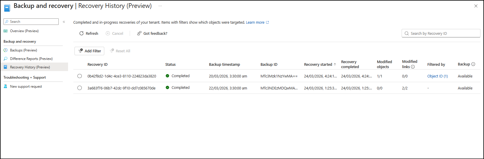 Restore Objects with Microsoft Entra Backup and Recovery