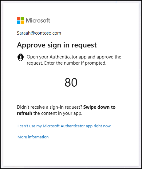 Approve sign-in prompt in Microsoft Authenticator