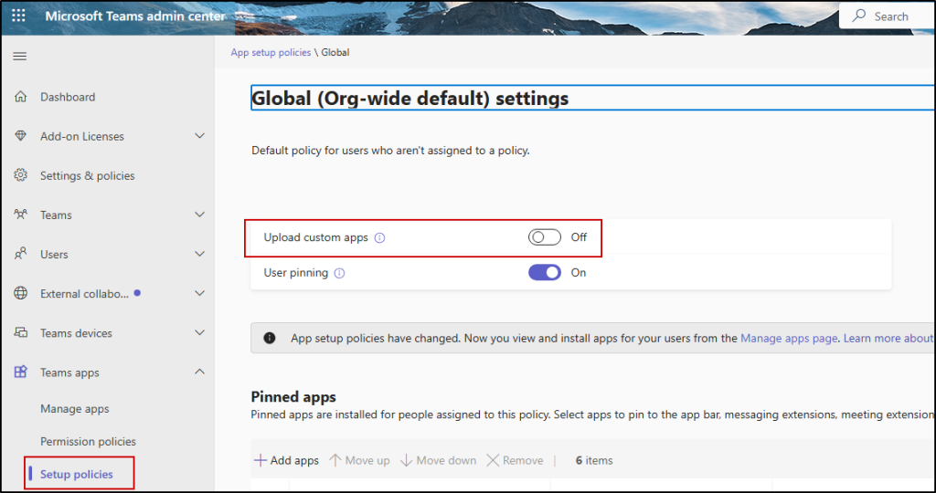security settings to disable 
