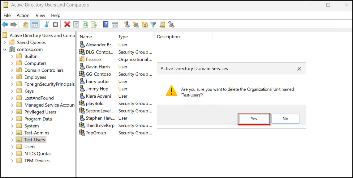 Remove protection OU-using-ADUC