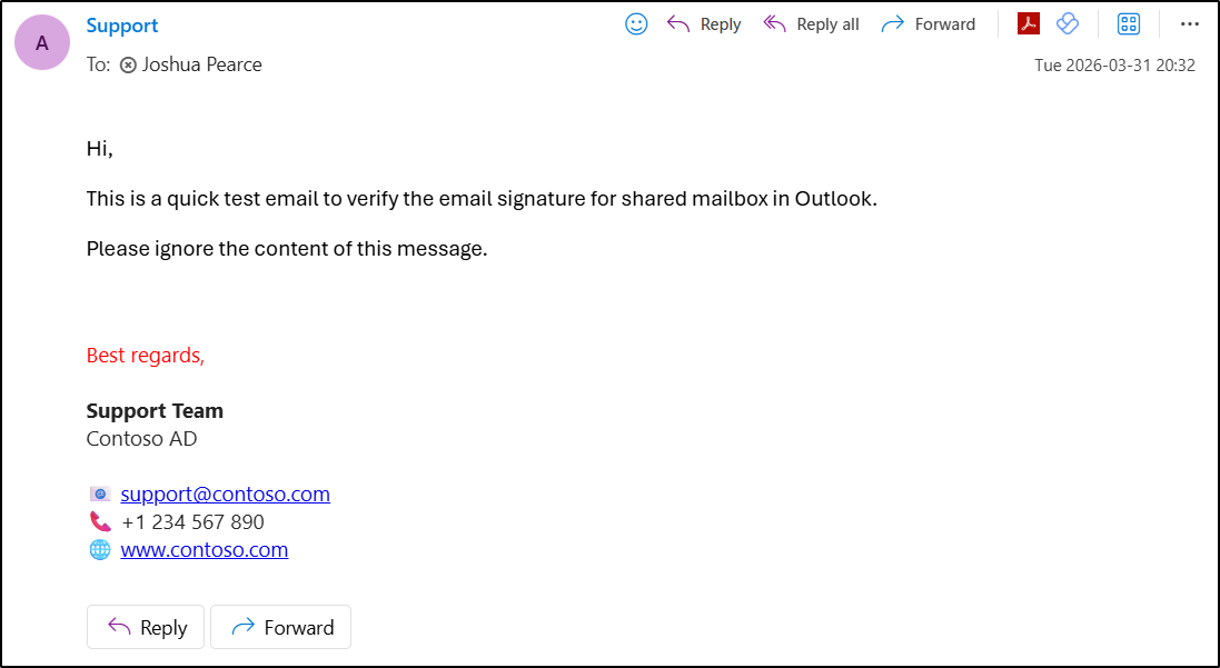 Customer Experience After Receiving Emails from Shared Mailboxes with Signatures