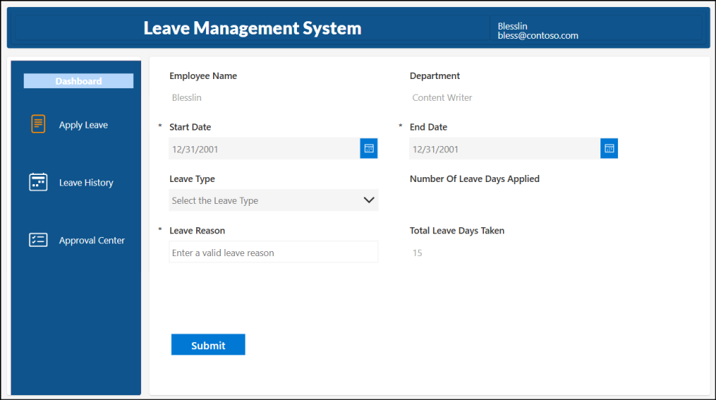 Leave Management System Using Power Apps