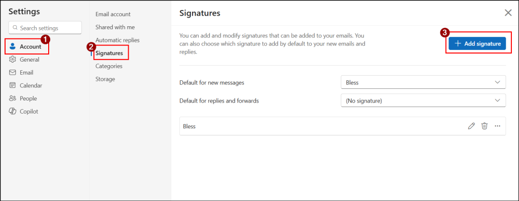 create a signature in Microsoft Outlook