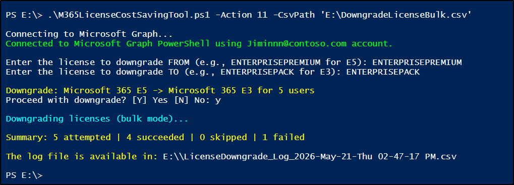Downgrade License for Bulk Users Using License Cost Optimization Tool