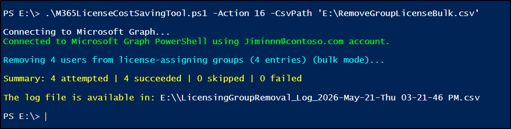 Remove Users from Group Using License Cost Optimization Tool