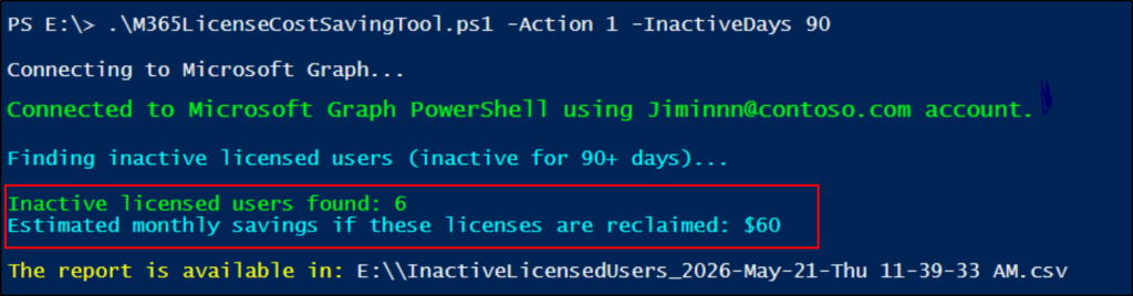 List Inactive Licensed Users