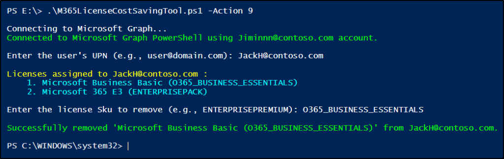 Remove License from a Specific User Using License Cost Optimization Tool