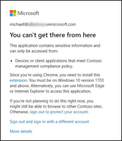 Conditional Access Blocking Non-compliant Devices