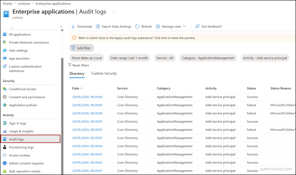Audit Newly Created Applications in Microsoft Entra