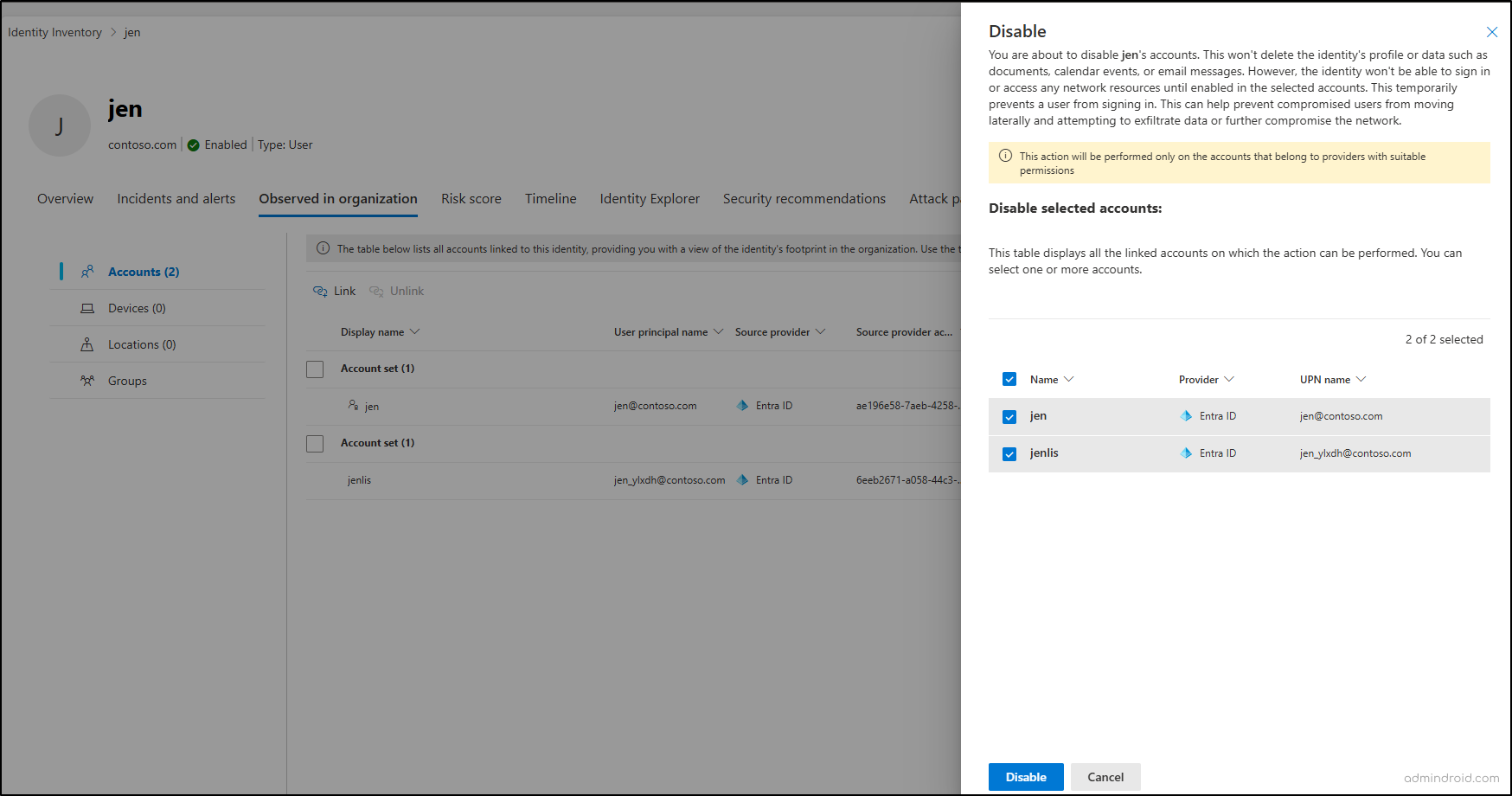 Disable Related Accounts in Microsoft Defender for Identity