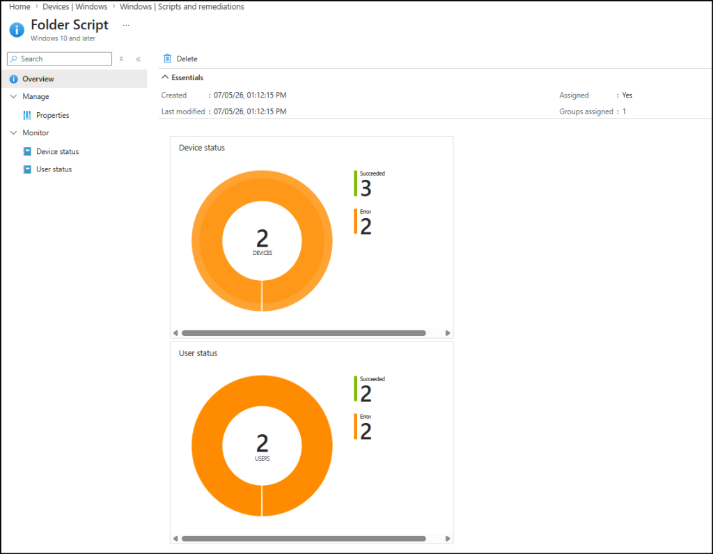 Monitor Script Execution for Intune Platform Scripts