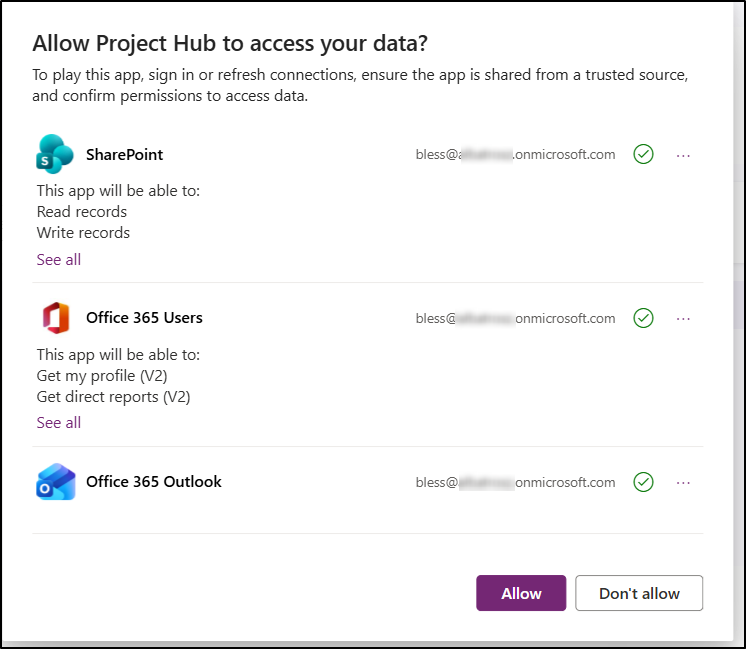 Permission to access project management app