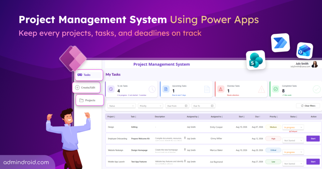 Project Management System Using Power Apps