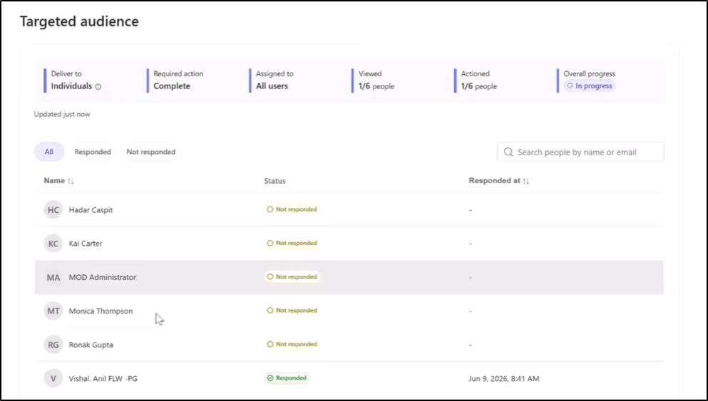 View Acknowledgement Status in New Communicator App