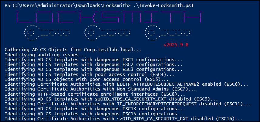 Locksmith Active Directory Certificate Services Monitoring Tool 