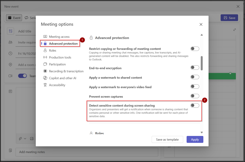 Sensitive Content Protection in Microsoft Teams Meetings