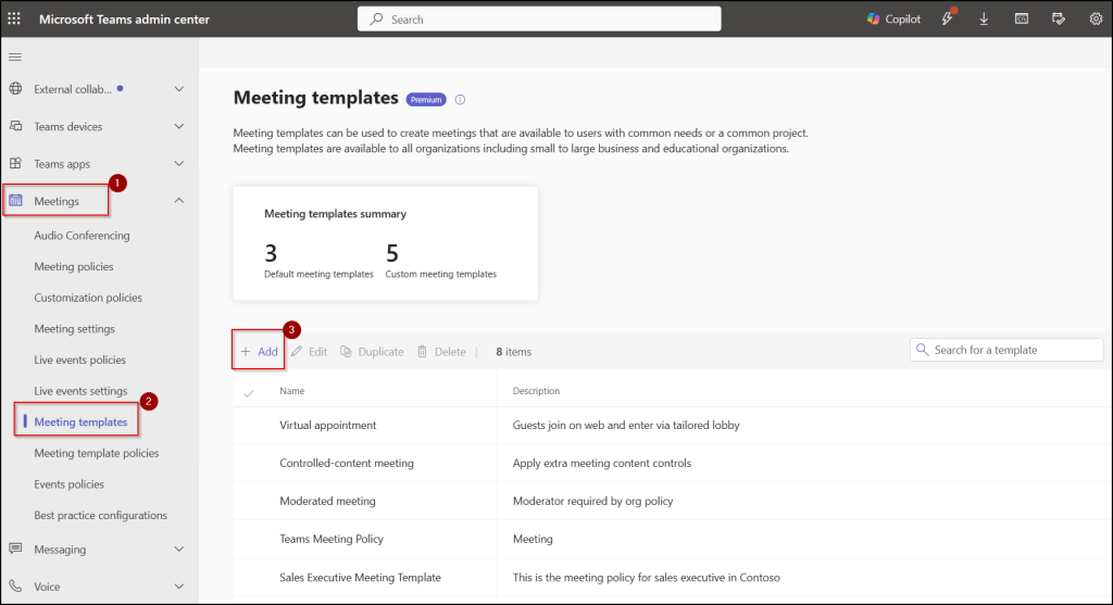 Create Custom Meeting Templates in Teams Admin Center