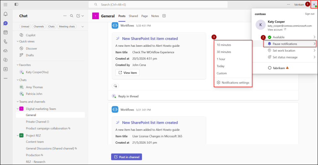 How to Pause Notifications Temporarily in Microsoft Teams