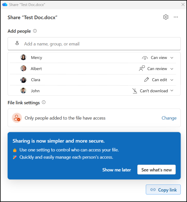 share file and folder using hero link